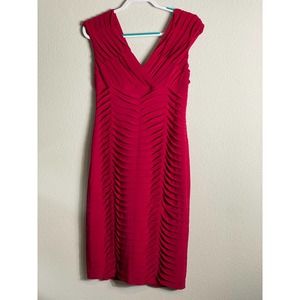 andre oliver ruched v neck ruffled dress sz 10